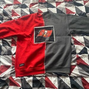 KREWE Red and Gray Crewneck Sweater